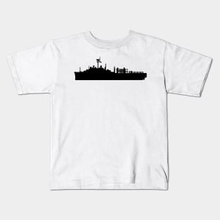 USS Alamo (LSD-33) - Ship - Silhouette Kids T-Shirt